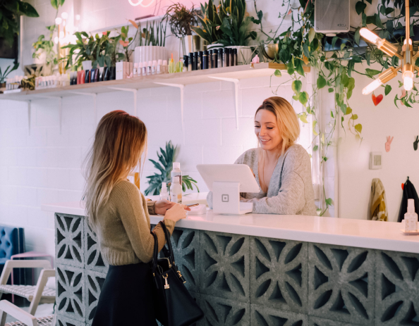 customer paying for products